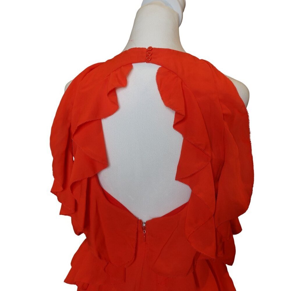 Maison Jules Women's Ruffled cold shoulder casual dress red women's size XS - Picture 6 of 11